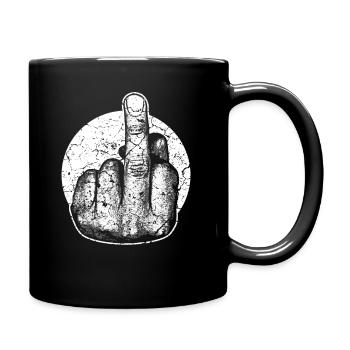 Middle finger stinking finger - Full Colour Mug - black - Right