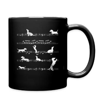 Musique de teckel - Mug uni - noir - Droite