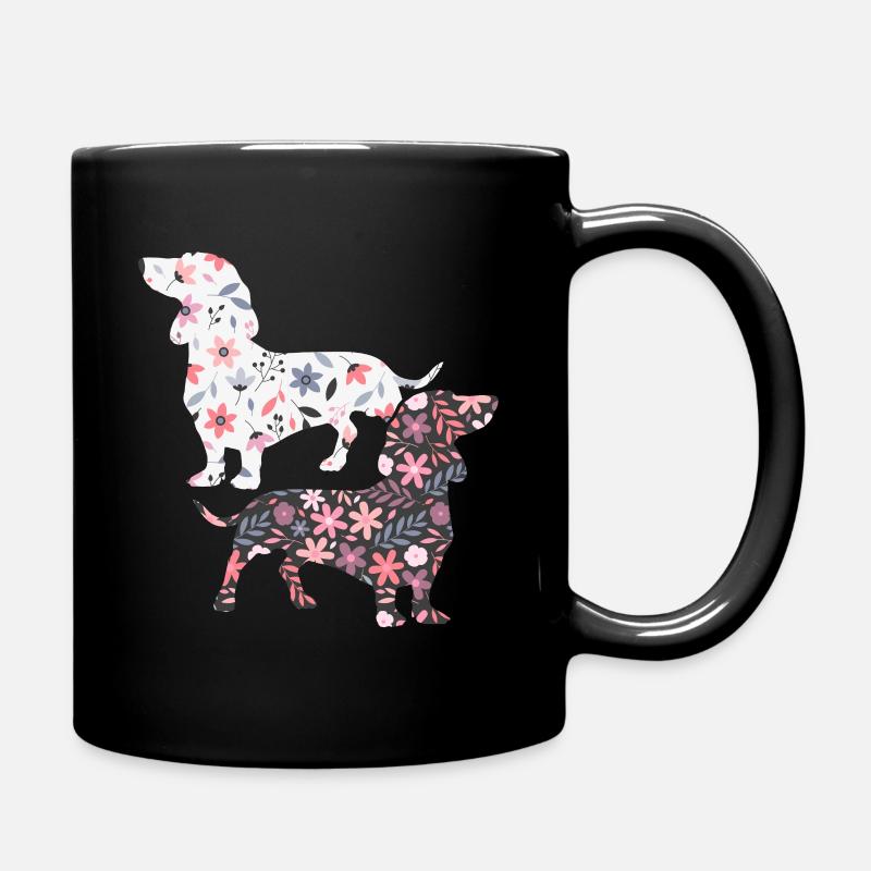 Dackel Hund - Tasse einfarbig - Schwarz