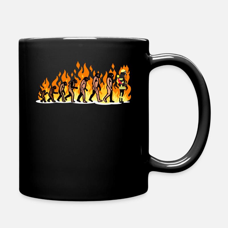 EVOLUTION Feuerwehr Feuerwehrmann Fire Geschenke - Tasse einfarbig - Schwarz