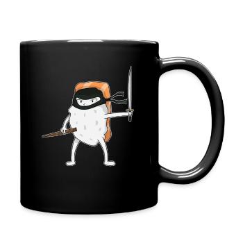 Sushi Ninja asiatische Küche Geschenkidee Samuari - Tasse einfarbig - Schwarz - Rechts