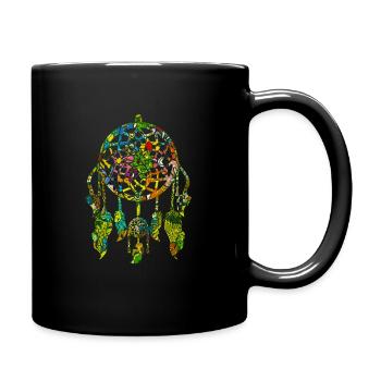 Traumfänger Federn Hippie Indianer Schmuck - Tasse einfarbig - Schwarz - Rechts