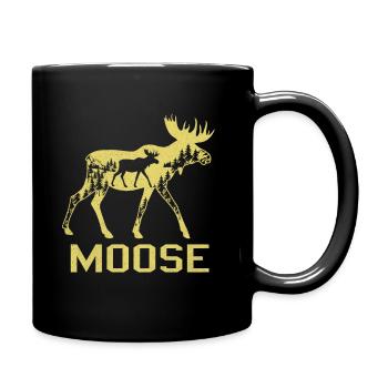 Elch - Tasse einfarbig - Schwarz - Rechts