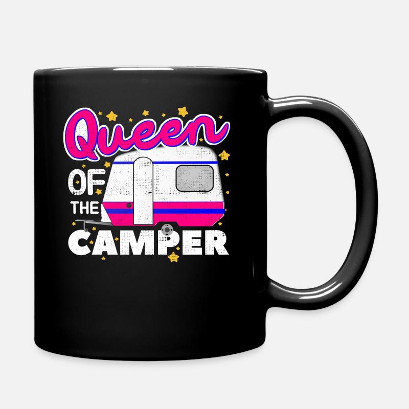 Camping Königin - Tasse einfarbig - Schwarz