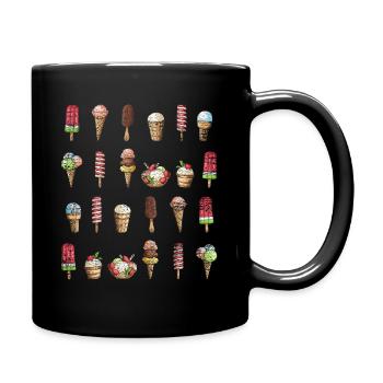 Eis Eisbecher - Tasse einfarbig - Schwarz - Rechts