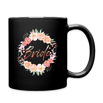 Braut Hochzeit - Tasse einfarbig - Schwarz - Rechts