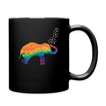éléphant - Mug uni - noir - Droite