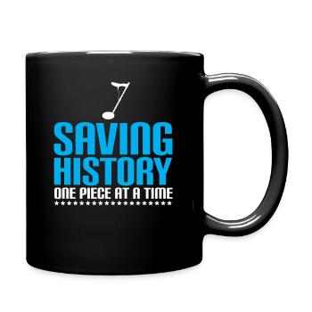 Metal detector treasure hunt story gift idea - Full Colour Mug - black - Right