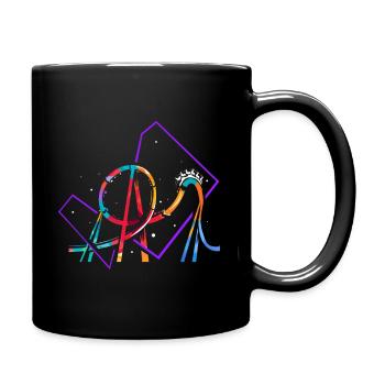 Polygone de montagnes russes - Mug uni - noir - Droite