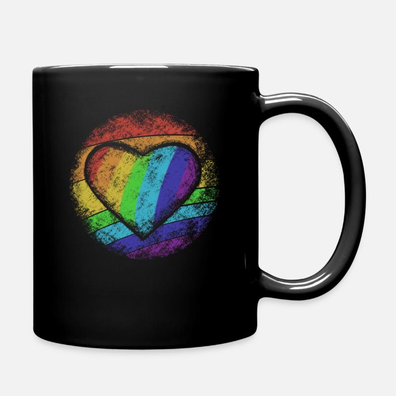 Rainbow Heart - Tasse einfarbig - Schwarz