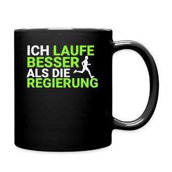 Joggen Laufen Läufer Marathon Spruch Meme Geschenk - Tasse einfarbig - Schwarz - Rechts