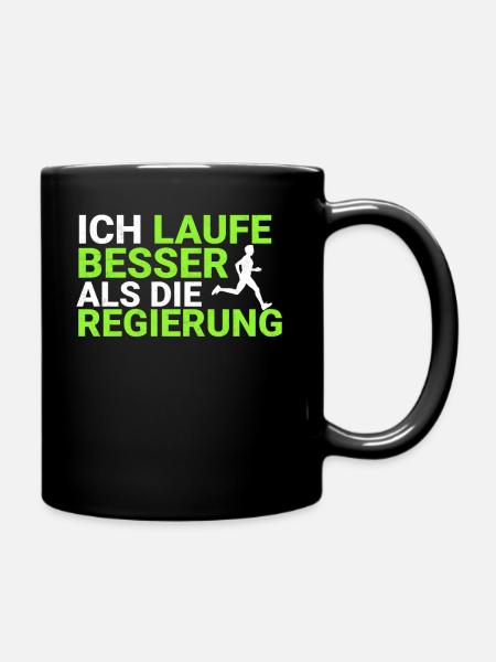 Joggen Laufen Läufer Marathon Spruch Meme Geschenk - Tasse einfarbig - Schwarz