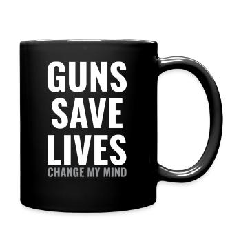 Les armes sauvent des vies Idée cadeau Droits des armes à feu Sagittaire - Mug uni - noir - Droite