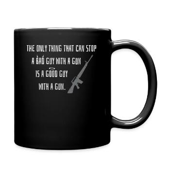 Weapon Saying Gift Idea Good Evil Funny Shoot - Full Colour Mug - black - Right