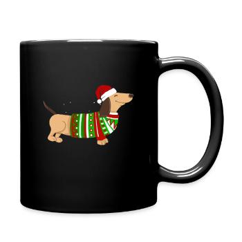 Christmas Dachshund Dachshund Gift Idea - Full Colour Mug - black - Right