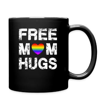 Free Mom Hugs Rainbow LGBT Gay Pride Flag - Mug uni - noir - Droite