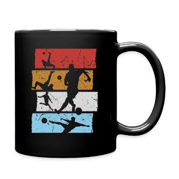 Fußball T-Shirt Retro Vintage Fußballspieler - Tasse einfarbig - Schwarz - Rechts