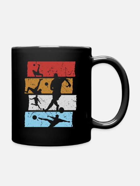 Football T-Shirt Retro Vintage Football Player - Full Colour Mug - black