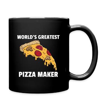 Pizza Pizzeri Pizzeria Italy Salami Cheese Gift - Full Colour Mug - black - Right