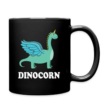 Dinocorn - Dinosaure Licorne avec des ailes - Mug uni - noir - Droite
