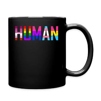 HUMAN Flag LGBT Gay Pride Month Transgender Tshirt - Full Colour Mug - black - Right