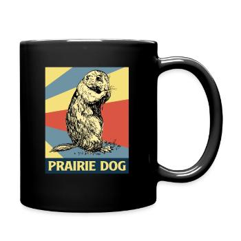 Erdhörnchen Präriehund Murmeltier Prärie Nagetier - Tasse einfarbig - Schwarz - Rechts