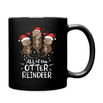 Loutres Noël - Mug uni - noir - Droite