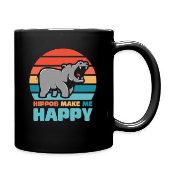 Hippopotamus luck - Full Colour Mug - black - Right