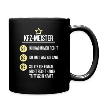 kfz meister - Tasse einfarbig - Schwarz - Rechts