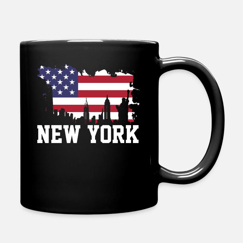 New York USA - Tasse einfarbig - Schwarz