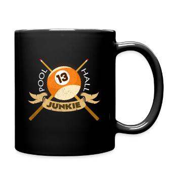 Pool Hall Junkie Funny Sayings Billiard Gift - Full Colour Mug - black - Right