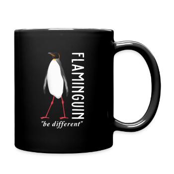 Penguin flamingo - Full Colour Mug - black - Right