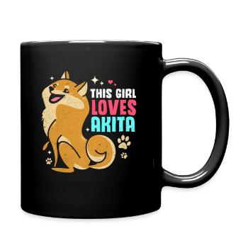 Akita - Tasse einfarbig - Schwarz - Rechts