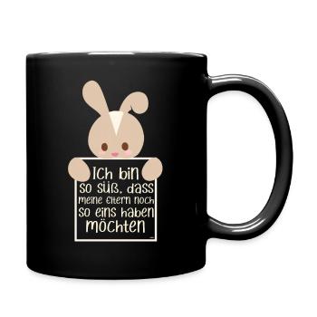 Große Schwester Bruder Süß Hase - Tasse einfarbig - Schwarz - Rechts