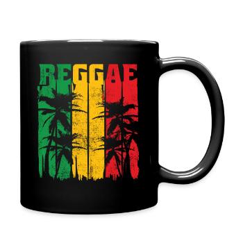 Reggae Rasta Rastafarian Jamaica Retro Cool Gift - Full Colour Mug - black - Right