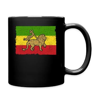 Cadeau de drapeau de lion de Reggae Rasta Rastafarian - Mug uni - noir - Droite