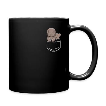Manatee Manatee Sea Funny Pocket Pocket Gift - Full Colour Mug - black - Right