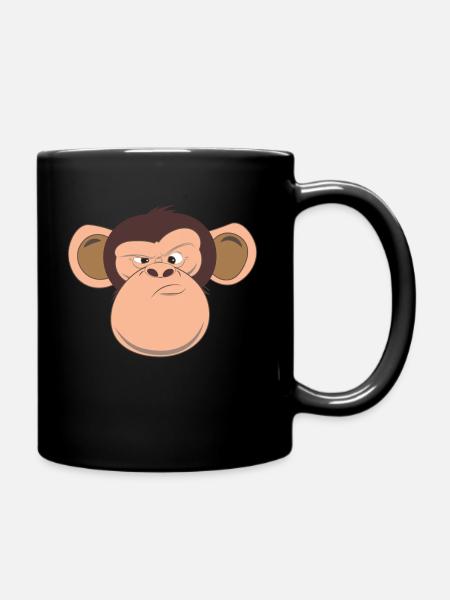 Singe drôle de singe chimpanzé pour filles garçons - Mug uni - noir