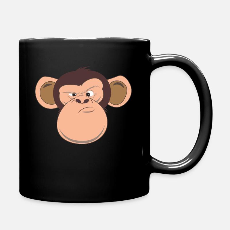 Kinderlustiger Affe-Schimpansen-Affe für Jungen-Mädchen - Tasse einfarbig - Schwarz