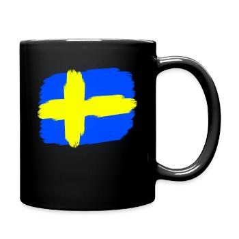 Drapeau suédois Idée cadeau Suède - Mug uni - noir - Droite