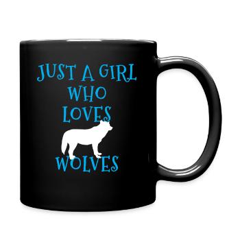 loups loup - Mug uni - noir - Droite