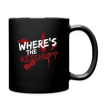 Where is the ketchup tomato sauce grilling fries - Full Colour Mug - black - Right
