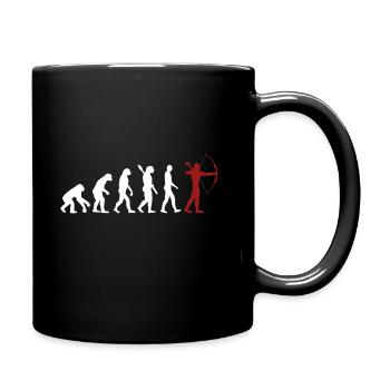 Bogenschießen Evolution - Tasse einfarbig - Schwarz - Rechts