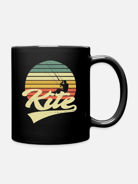 KITE Kitesurfen Kiten Kitesurfen Vintage Retro - Tasse einfarbig - Schwarz