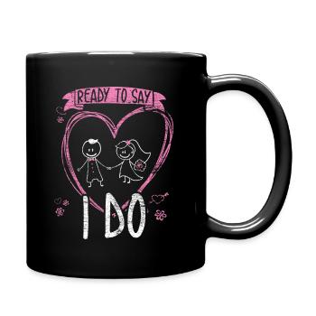 Marry bridal couple - Full Colour Mug - black - Right