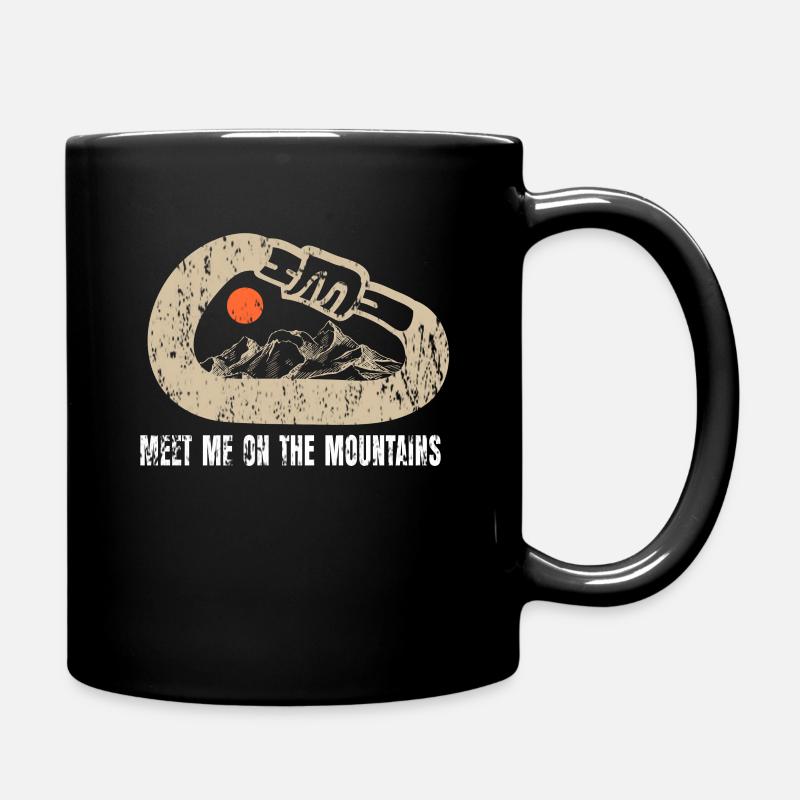 Klettern Berge Karabiner Haken Gipfel Geschenk - Tasse einfarbig - Schwarz