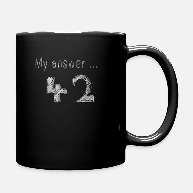 Keep Calm the Answer is 42 - Full Colour Mug - black