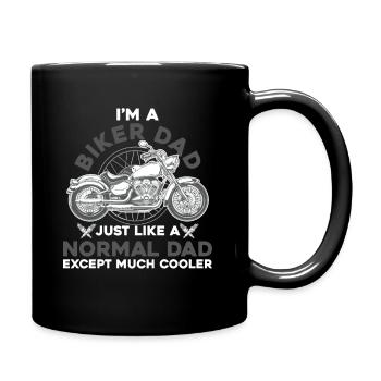 Ich bin ein Biker Dad Motorradfahrer - Tasse einfarbig - Schwarz - Rechts