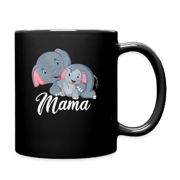 Maman Éléphant Aime votre bébé maedchen fête des mères - Mug uni - noir - Droite