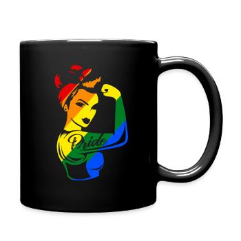 LGBT Lesbisch Schwul Gay Regenbogen Homo Trans - Tasse einfarbig - Schwarz - Rechts
